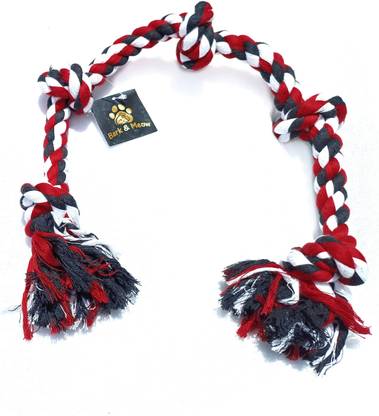 Bark & Meow Dog Durable Chew Toy 28 Inches Long with 5 Knots Extra Chewable Cotton Chew Toy For Dog