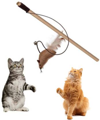 Snatch My Deal Cat Toy Teaser Playing Stick Wooden Stick For Cat