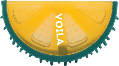 VOILA VOILA Lemon Slice Dog Chew Toy (Yellow) Interactive & Safe Play Rubber Chew Toy For Dog