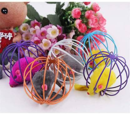 PETS EMPIRE Mouse Toy for Cat, Funny Rat in A Cage Toy for Cats Pack of 2 Plastic Training Aid For Cat