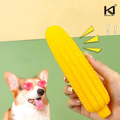 kickAt KickAt Natural Rubber Squeaky Corn Fun Toy for Dogs Rubber Chew Toy, Squeaky Toy, Fetch Toy For Dog