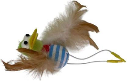EBI Play Bird Catnip & Rattle Toy for Cats, Interactive Feathered Fun, 2 Piece Sponge Fetch Toy, Soft Toy For Cat