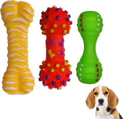 Bones UP Combo of 3 Interactive Multi color Pet Dog Puppy Squeaky Rubber Toy for Playing Rubber Squeaky Toy For Dog