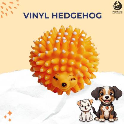 PET WORLD VINYL HEDGEHOG | Chew Ball Toy for Dogs | Helps in Cleaning and Massaging Gums Plastic Ball For Dog