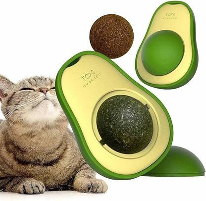 YMS Cat Nip Silvervine Mint Cat Lickable Treat Cat Dental Toy Avocado Mint Ball Plastic, PP (Polypropylene) Soft Toy, Training Aid For Cat