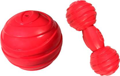 jazzyhood High Quality Dog playing ball / Dumble Combo (Multicolor) Ball for dogs Rubber Fetch Toy, Chew Toy, Rubber Toy, Squeaky Toy For Dog & Cat