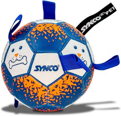 SYNCO Dog Football with Holding Loops, Dog Toy Ball, Dog Training Football, Rubber Ball For Dog