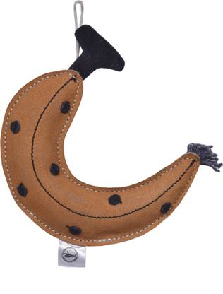 The Helicopter Co Squeaky leather Dog Banana toy, Oral Teething Toys Leather Chew Toy, Soft Toy, Tough Toy For Dog
