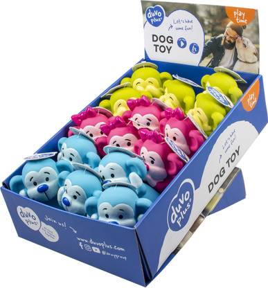 Duvoplus Flexible Latex Monkeys Hear/See/No Speak Toys with Amusing Squeakers, Multicolor Rubber Rubber Toy, Squeaky Toy For Dog