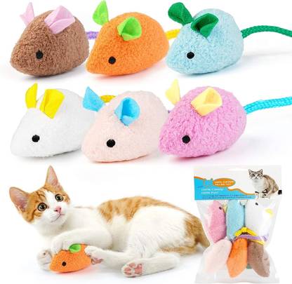 DCM PET MART Cat Toy Mice, Cat and Kitten Toy Mouse 3 Pcs Pack Microfibre Chew Toy For Cat