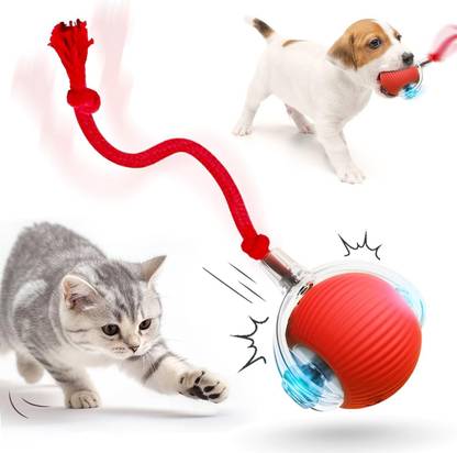 SEVENSPACE Squeaky Toys for Dogs, Automatic Moving Ball for Pet, Cat Ball Soft TPR Color Silicone, Nylon, PP (Polypropylene) Ball For Dog & Cat