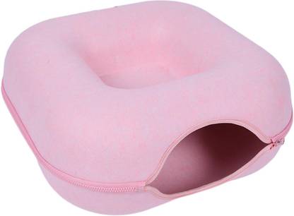 Lyla Felt Cat Tunnel Cave Bed Removable with Zipper Cat Training Toy Pink Fiber Soft Toy For Dog