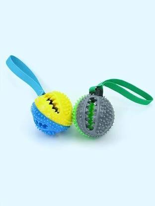 Petfun Tug Teether Ball Shape Toy Nylon, Rubber Tug Toy, Chew Toy, Squeaky Toy, Ball For Dog & Cat