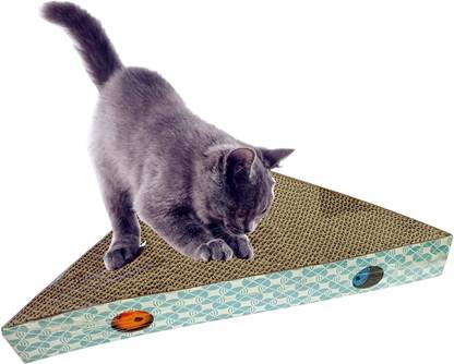 Jainsons Pet Products Cat Scratchier Cardboard for Cat & Kittens with Interactive Catnip Paper Fetch Toy For Cat