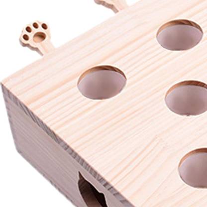 Lyla Wooden Cat Toys Whack Mole Kitty Catching Maze Box Pet Supplies Interactive Doll Polyester Soft Toy For Dog & Cat