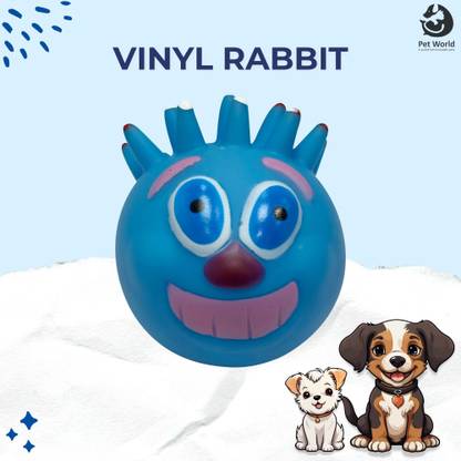 PET WORLD VINYL RABBIT| Natural Latex Rubber Squeaky Dog Toy| Fetch and Chew Safe Play Toy Plastic Chew Toy For Dog