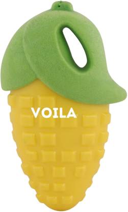 VOILA VOILA Corn-Shaped Dog Chew Toy (Yellow & Green) Interactive & Safe Play Rubber Chew Toy For Dog