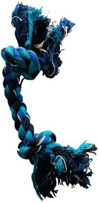VM Mart VM Mart Tugger Rope Dog Toy - 2 Knots (Colors vary) Wool Tug Toy For Dog & Cat