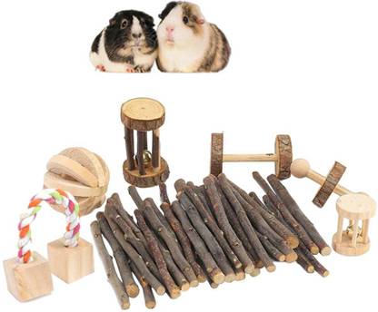 Lyla Wood Gerbil Rat Hamster Chew Toys Twigs Dumbbells Unicycle Play Toy Style 3 Wooden Soft Toy For Dog