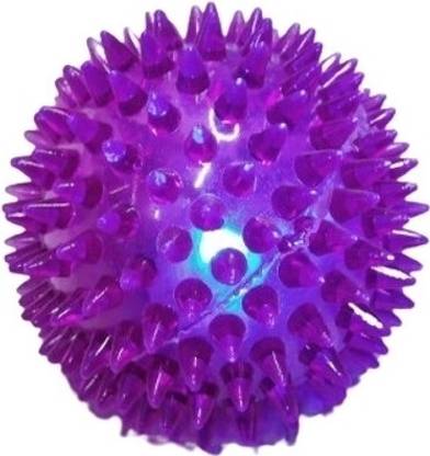 Petfun LED Light-up Spike Squeaky Bouncy Ball for DOGS & CAT,SOUND INTERACTION(MEDIUM) Rubber Chew Toy, Squeaky Toy, Ball For Dog & Cat