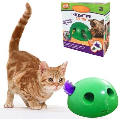 24x7eMall 24x7 eMall Popping Hide and Seek Cat Toy Interactive Toy Plastic Training Aid For Cat
