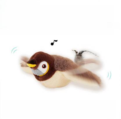 Pet Guard Small Flappy Bird Cat Toy interactive Flapping Wing and Chirping Bird Cat Toy Wool Soft Toy For Cat