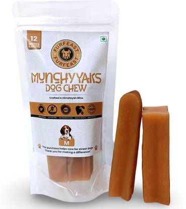 Furfeast MunchyYaks Dog Chew Medium Bar 140g 100% Natural Himalayan Yak Chew Vegetarian Cheese Dog Chew