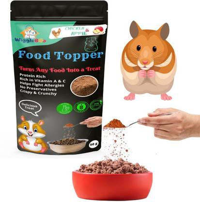 WiggleBoo Magical Hamster Food Topper, Joy Of Best Taste, Chicken & Apple, Protein Rich Chicken, Vegetable Hamster Treat