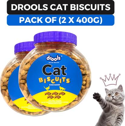 Drools Drools Cat Treat Biscuits Jar, Total 800g, Real Chicken Cat Treat