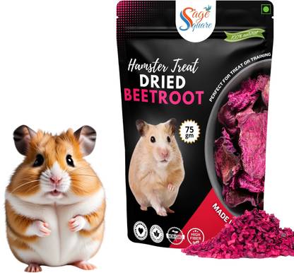 Sage Square Hamster Dried Beetroot Flakes – Natural, Healthy & Tasty Treats, Fiber Rich Vegetable Hamster Treat
