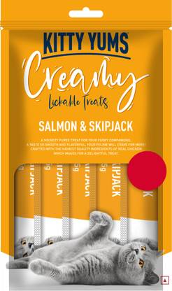 Kitty Yums Creamy Lickable Treat Skipjack and Salmon Cat Treat