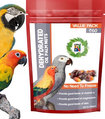 CONGO NATURAL PARROT TREAT Dehydrated Oil Palm Nut for Bird Treat