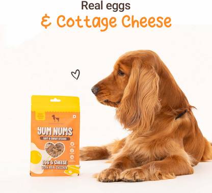 Heads Up For Tails Yum Nums Soft & Chewy Sticks Egg & Cheese With Real Chicken Treat For Dogs Dog Treat