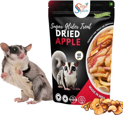 Sage Square Sugar Glider Dried Apple Flakes – Natural, Healthy & Tasty Treats, Fiber Rich Fruit Squirrel Treat