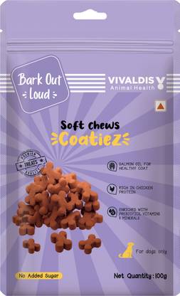 BARK OUT LOUD Bark Out Loud Coatiez Soft Chew Dog Treats for Skin & Coat with Chicken Protein Chicken Dog Treat