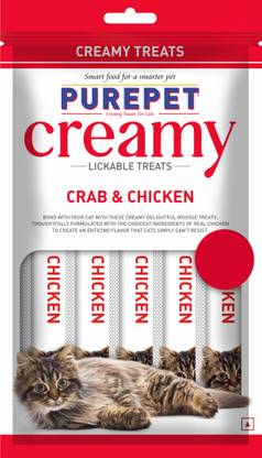 purepet Creamy Lickable Treat Crab and Chicken Cat Treat