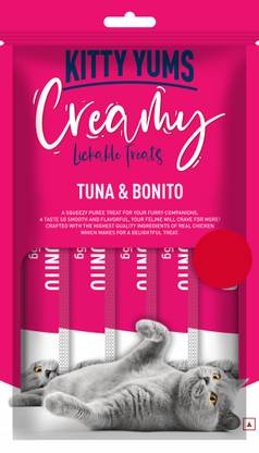 Kitty Yums Creamy Lickable Treat Bonito and Tuna Cat Treat