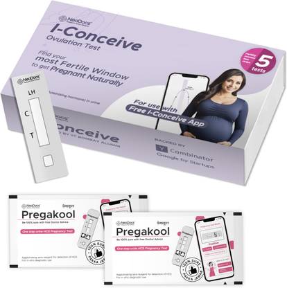 Neodocs I-Conceive Digital Ovulation test kit for women | 5 Ovulation & 2 Pregnancy | Ph Test Strip