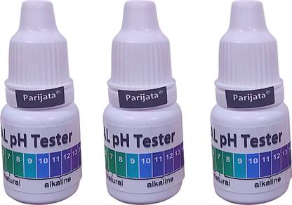 Parijata pH Drop for pH Testing and Alkaline level for pH Water Testing with pH Chart 3pc Ph Test Strip