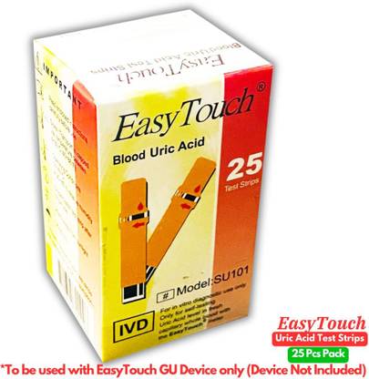 Easy Touch URIC ACID TEST STRIPS - 25 STRIPS FOR METER Ph Test Strip