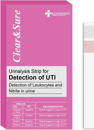 Clear & Sure Urinary Tract Infection Kit | Detects UTI | Instant Urine Test Kit Ph Test Strip