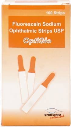 care vision Fluoro Touch FluoresceinSodium Ophthalmic Strips for Eye Diagnosis | 100 Pcs Ph Test Strip
