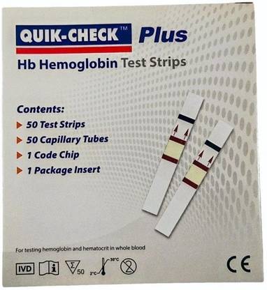 Quik Check Plus 50 Hb Hemoglobin Ph Test Strip