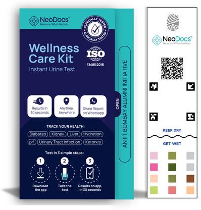 Neodocs Wellness Urine Test Kits | Results in 30 Seconds| Track 10+ Parameters Ph Test Strip