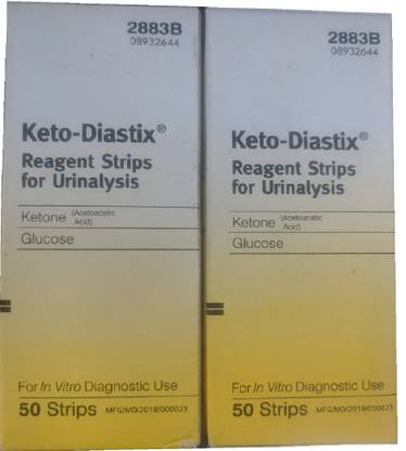 Keto -Diastix Reagent Strips for Urinalysis, (50-Pack of 2) 100 Ph Test Strip