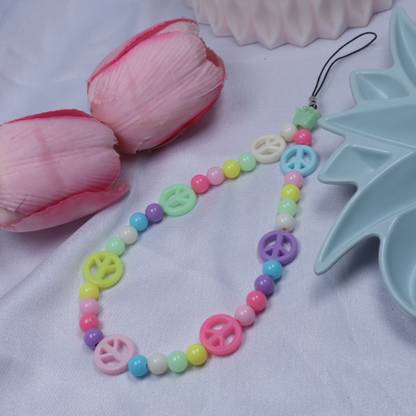 Threads & Beads mobile charm, fashion charm with pastle color beads Phone Charm
