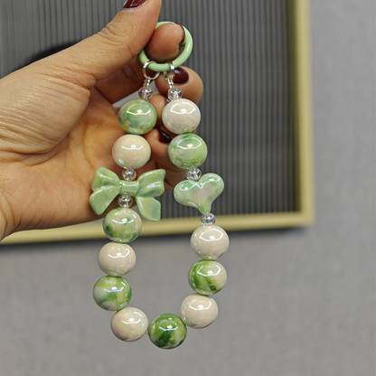 Ladila Bowknot Portable Chain Beads Phone Charm