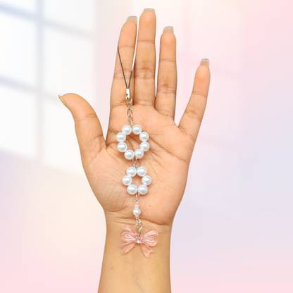 RuffleLocks Premium Phone charms- Knot & Pearl Phone Charm