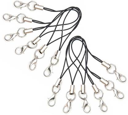 CHARMWAVES Pack of 12 Multi Use Phone Strap Charm lobster thread Ring with Hook Phone Charm Phone Charm