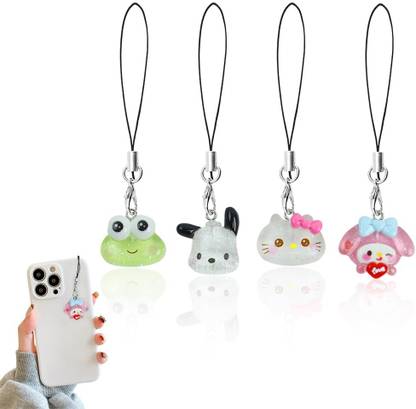 sannidhi Four Piece Kawaii Sanrio Hello Kitty Phone Straps Charms Set Phone Charm